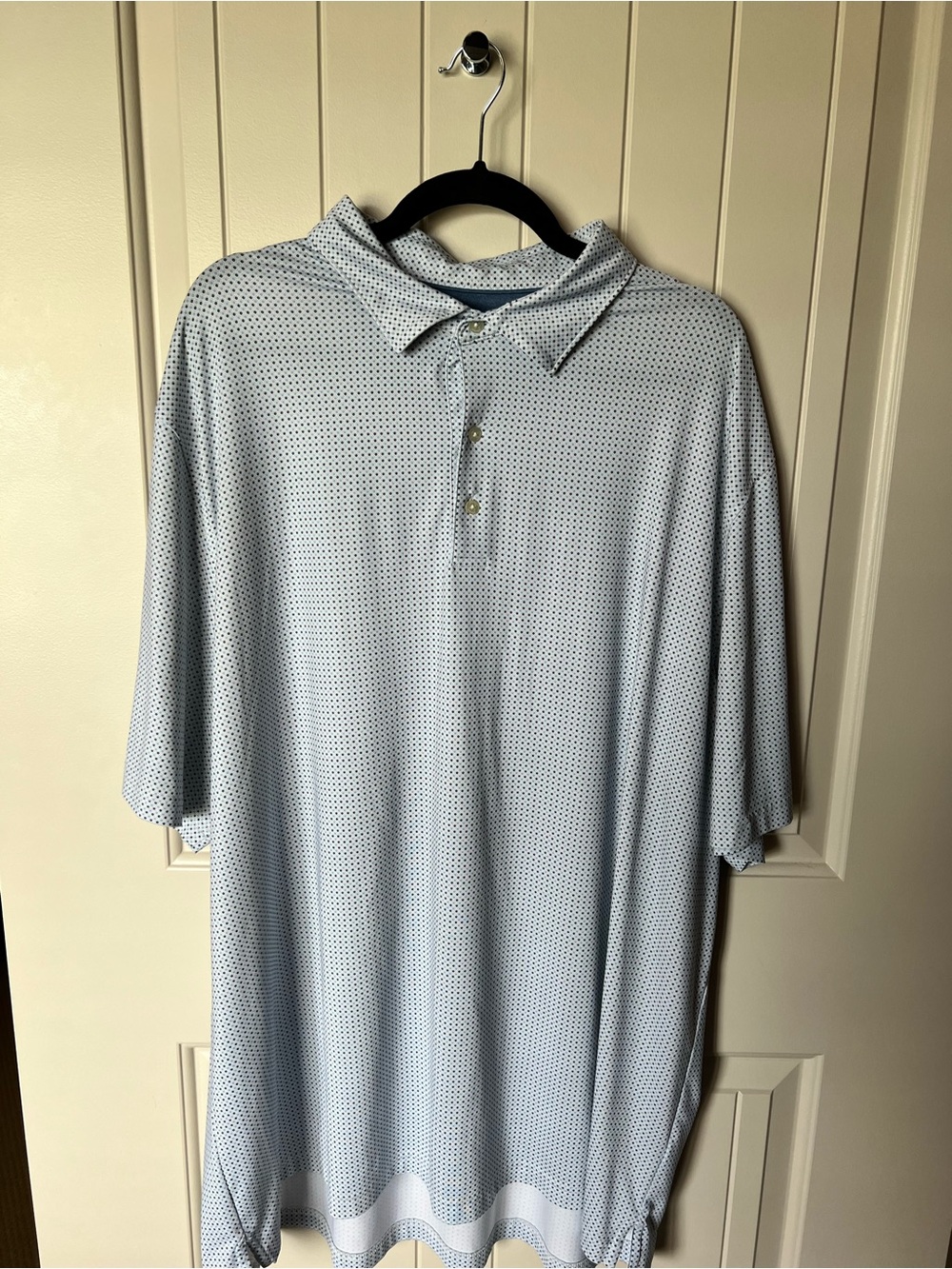 Light Blue Micro-Pattern Men’s Polo Shirt Johny O